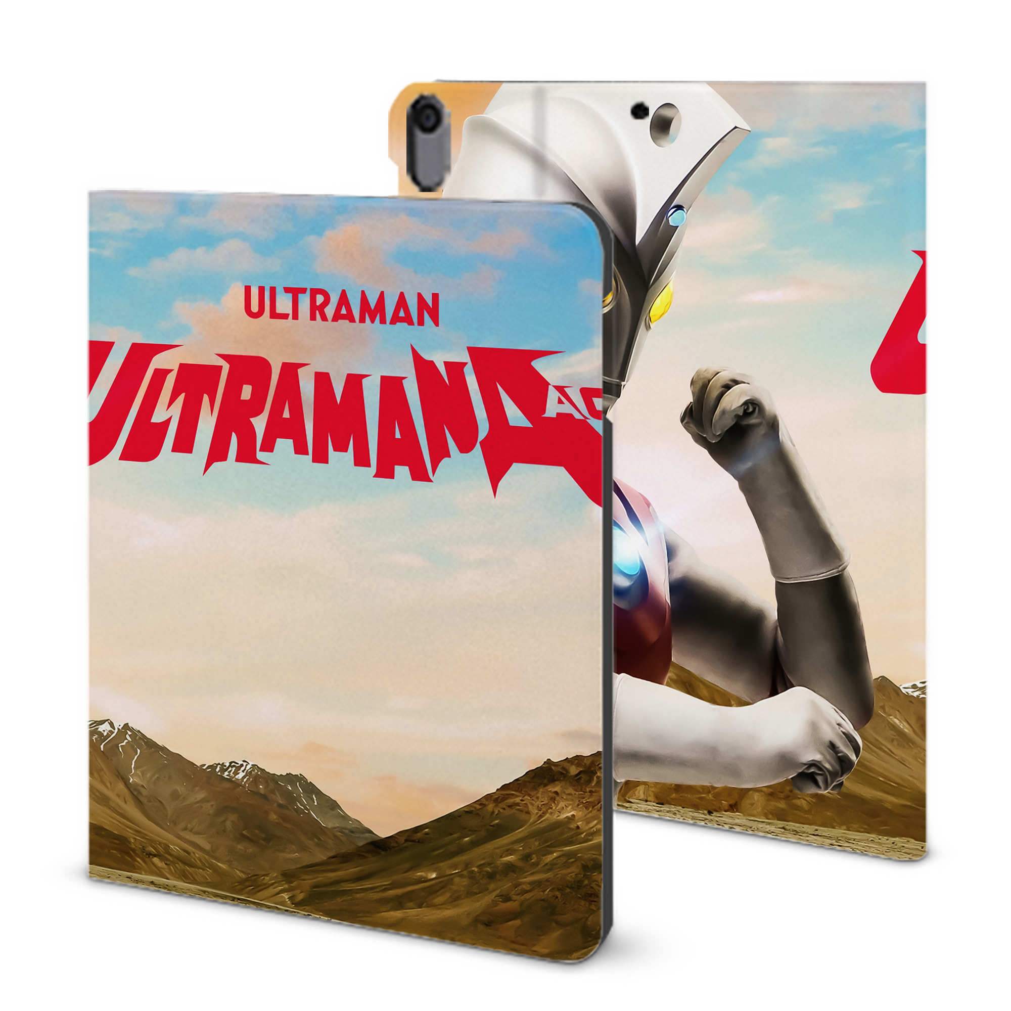 （画像用） ウルトラマン Ultraman IPad ケース ブック型 PUレザー TPU 耐衝撃 軽量 薄型 ペン収納なし 全面保護 IPad 各モデル対応